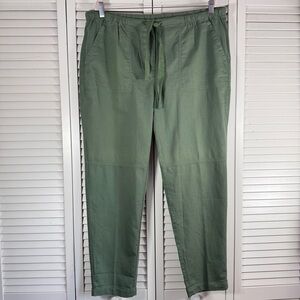 Eileen Fisher Organic Cotton Tapered Ankle Pant Green Size Large